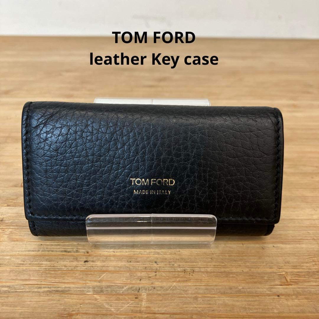 TOM FORD 黒 レザー キーケース Tom Ford S0446 LCL150G SHINY STAMPED CROC キーリング レザー (TOM