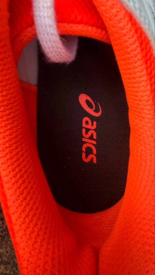 砲丸投げASICS スパイクシューズ 24.5cm ホワイト/オレンジ