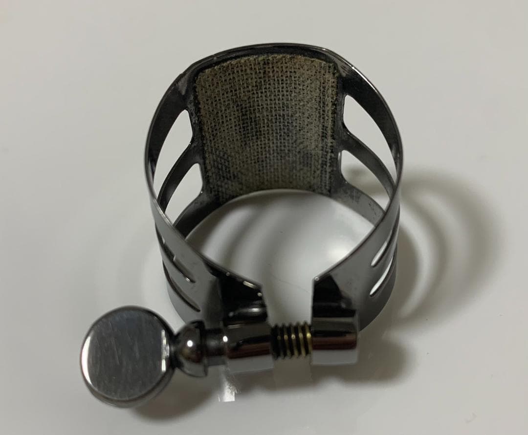 テナーサックス用 リガチャー Zac 総銀、エボニー/アルトサックス用紐付