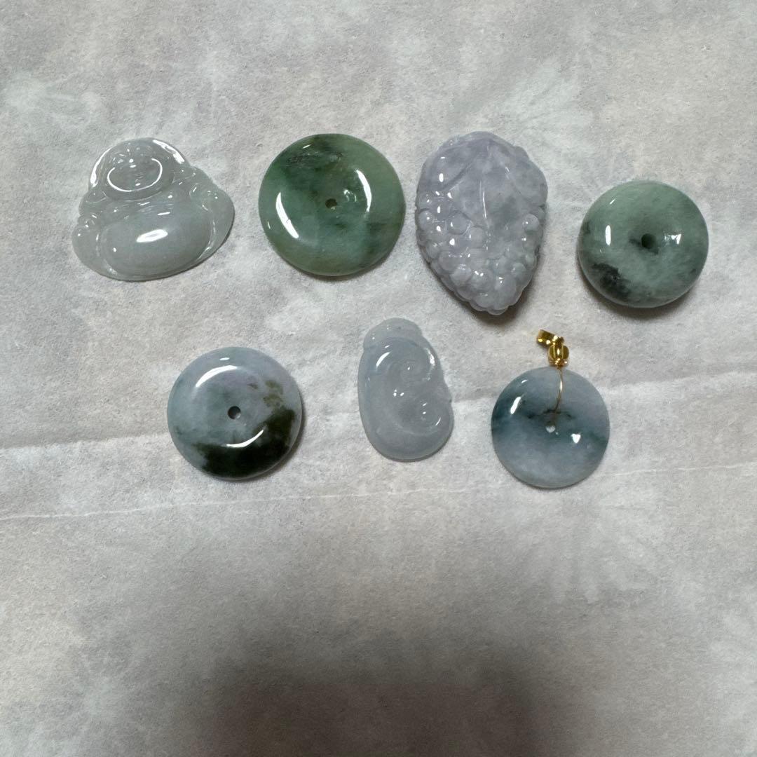 本翡翠 翡翠ペンダント 7個セット ネックレス 135g 東さ7-0409☆2F 本