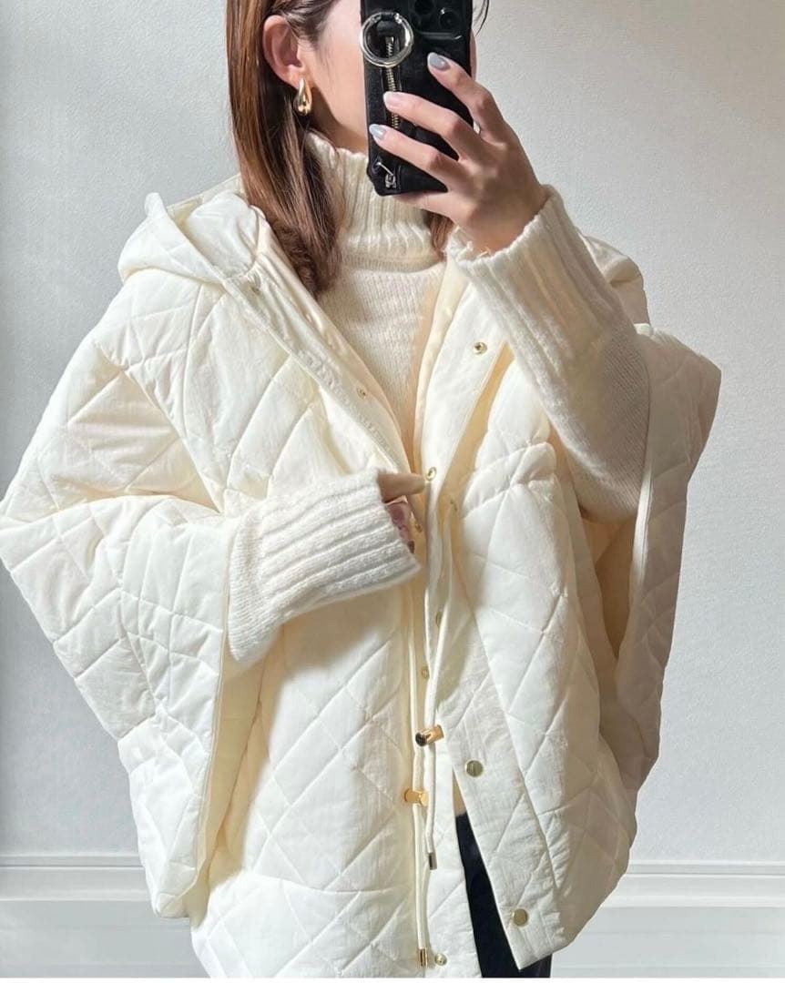 極美品♡Madison de Dolce キルティング フード付き ポンチョ