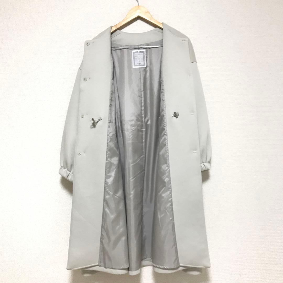 美品 BEARDSLEY ビアズリー ダンボールギャザーコート ライトベージュ