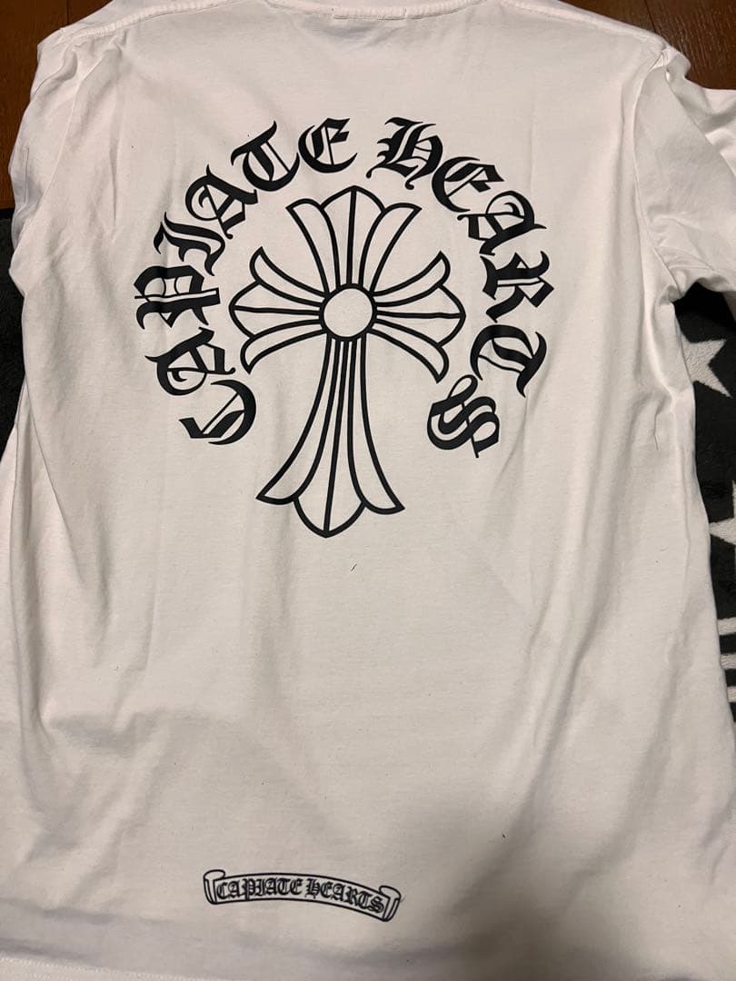 クロムハーツホワイト Tシャツ クロムハーツメンズハーフスリーブポケットTシャツスクロールラベル