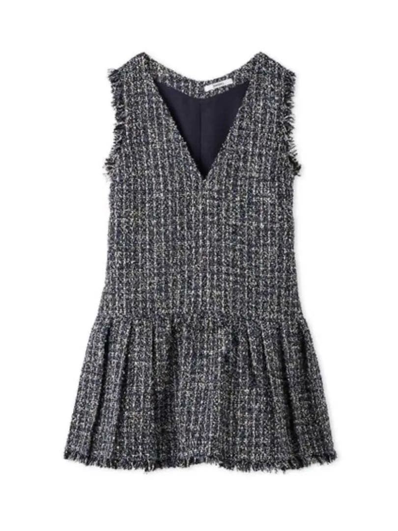 SNIDEL Vネックツイードジャンスカ【カンヘウォン着用】 SNIDEL｜Vネックツイードジャンスカ【カンヘウォン着用】 | Rakuten