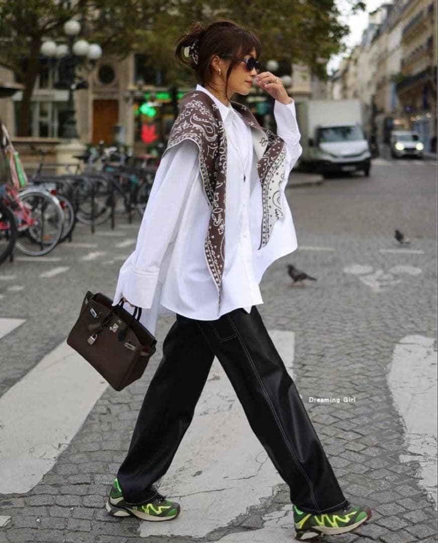 ラスト1点 即納【Gypsohila】ペイズリーニットストール ブラウン