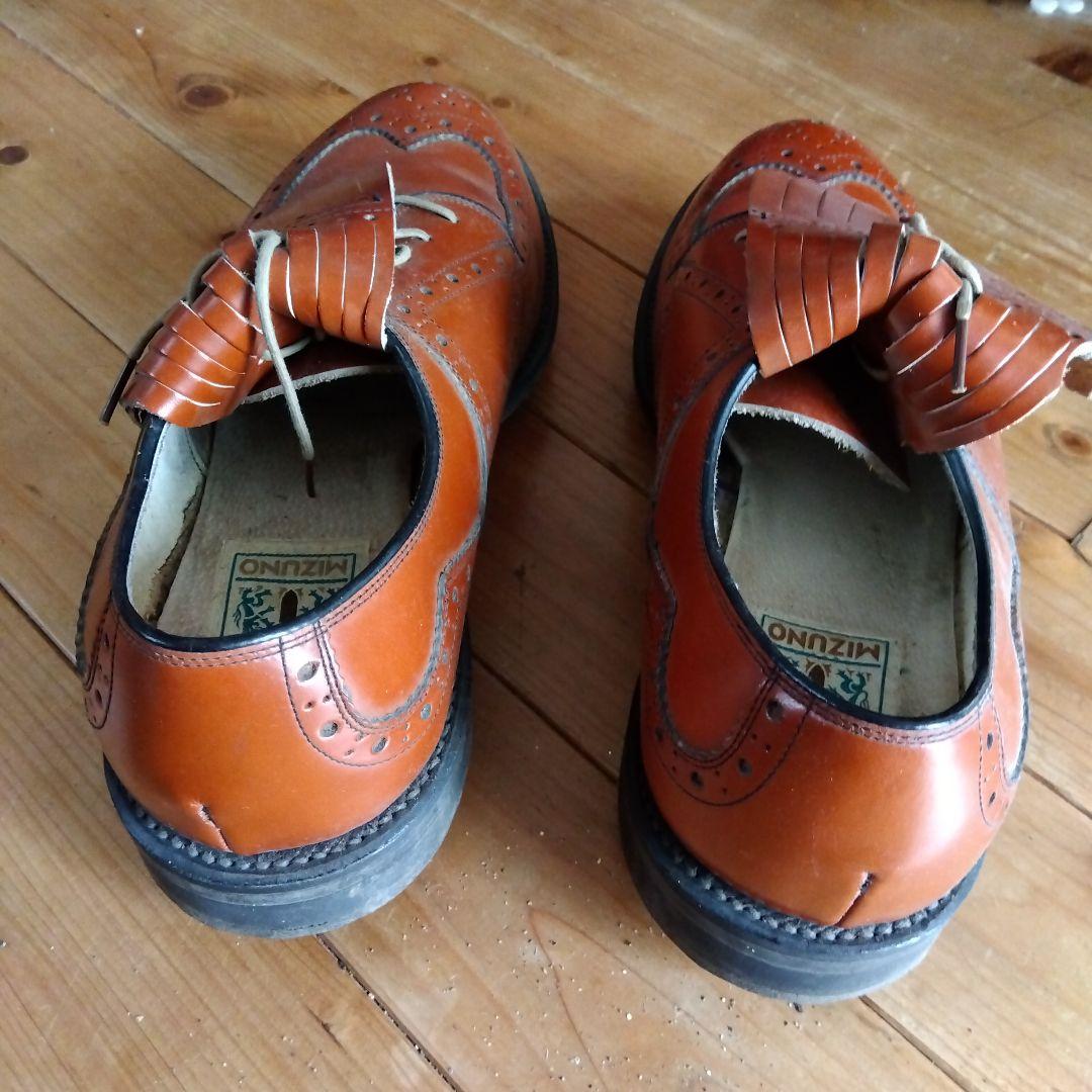 MIZUNO ゴルフシューズ 本革 メタルスパイク ビンテージ風