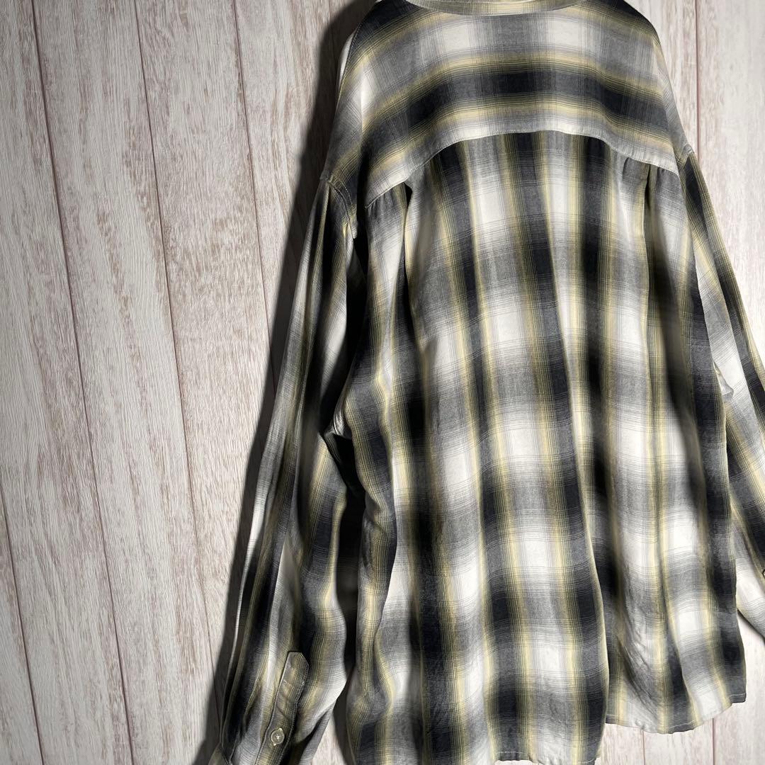 即完モデル】ワコマリア Lサイズ レーヨン グランジ オンブレチェック