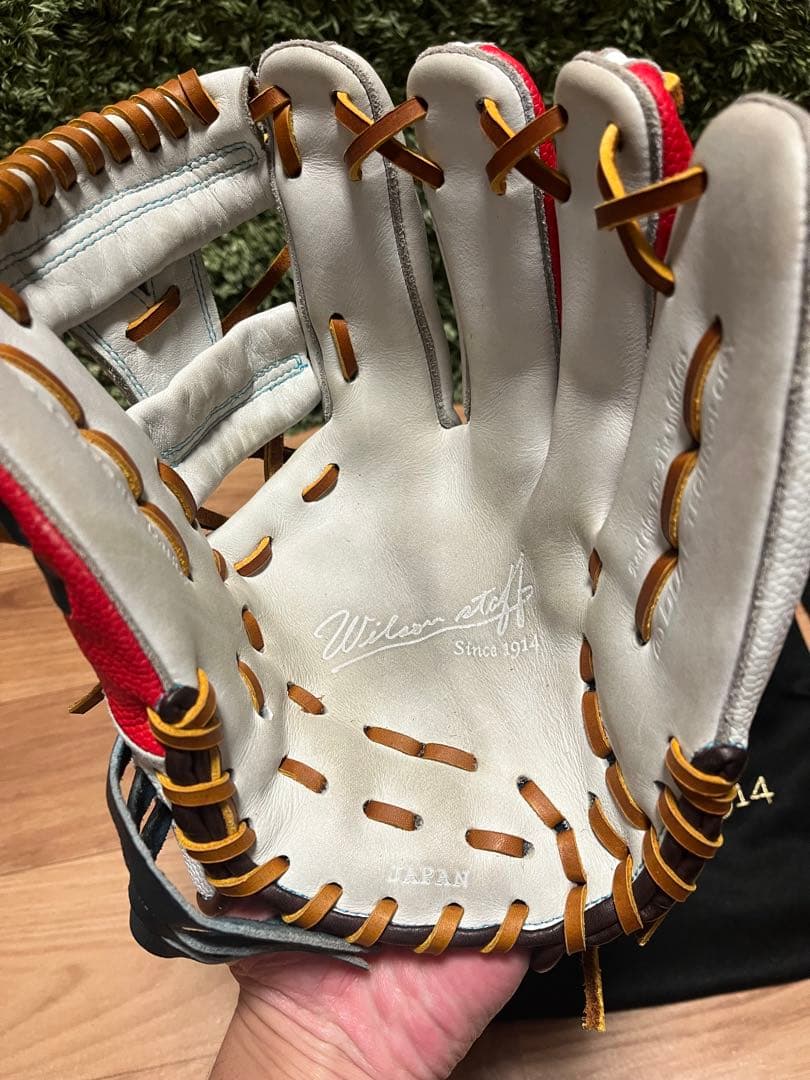 ウィルソンスタッフ 軟式オーダー 内野用グラブ D5 ホワイトSS×レッドSS