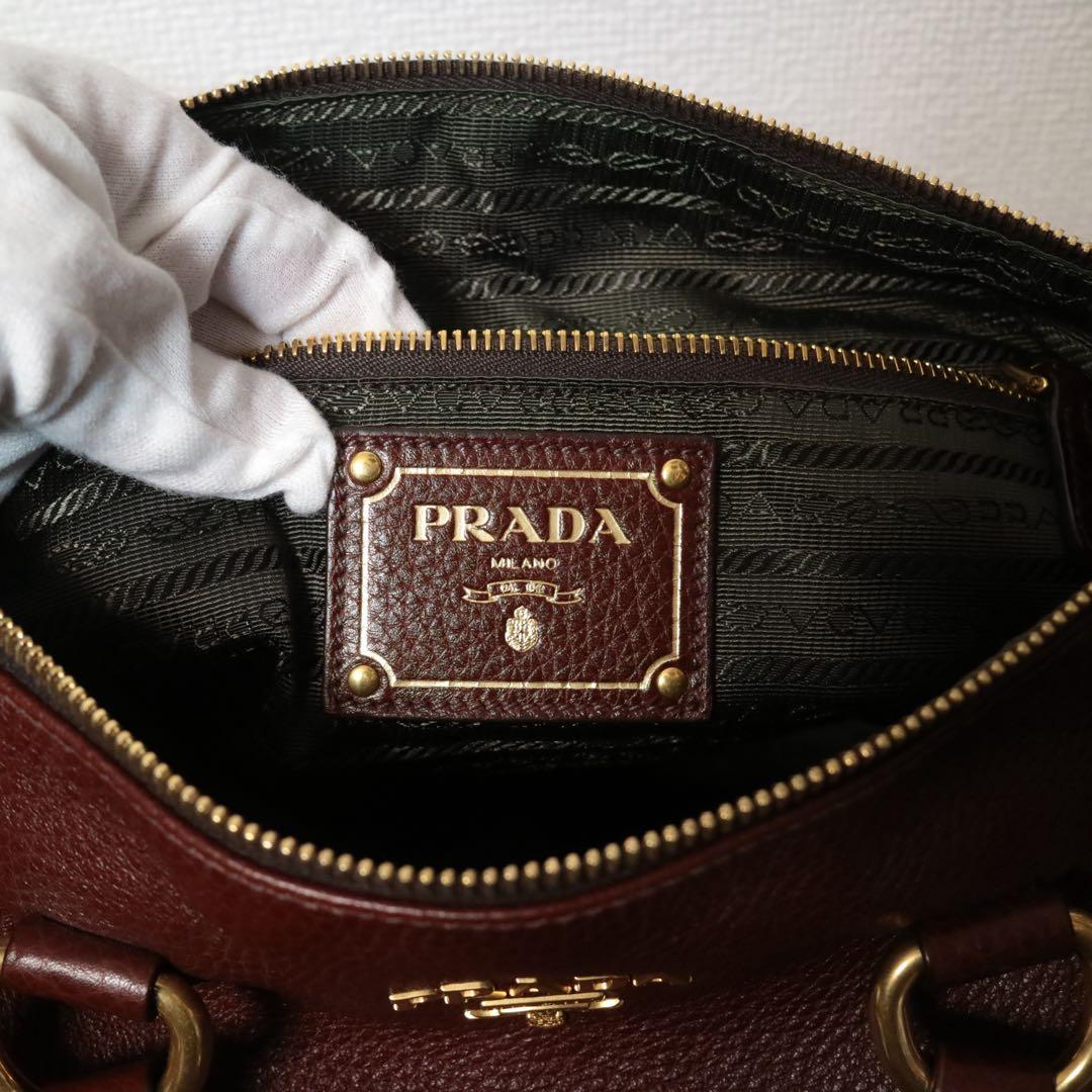 極美品】 PRADA ダイノレザー ボストンバッグ ショルダーバッグ ギャラ