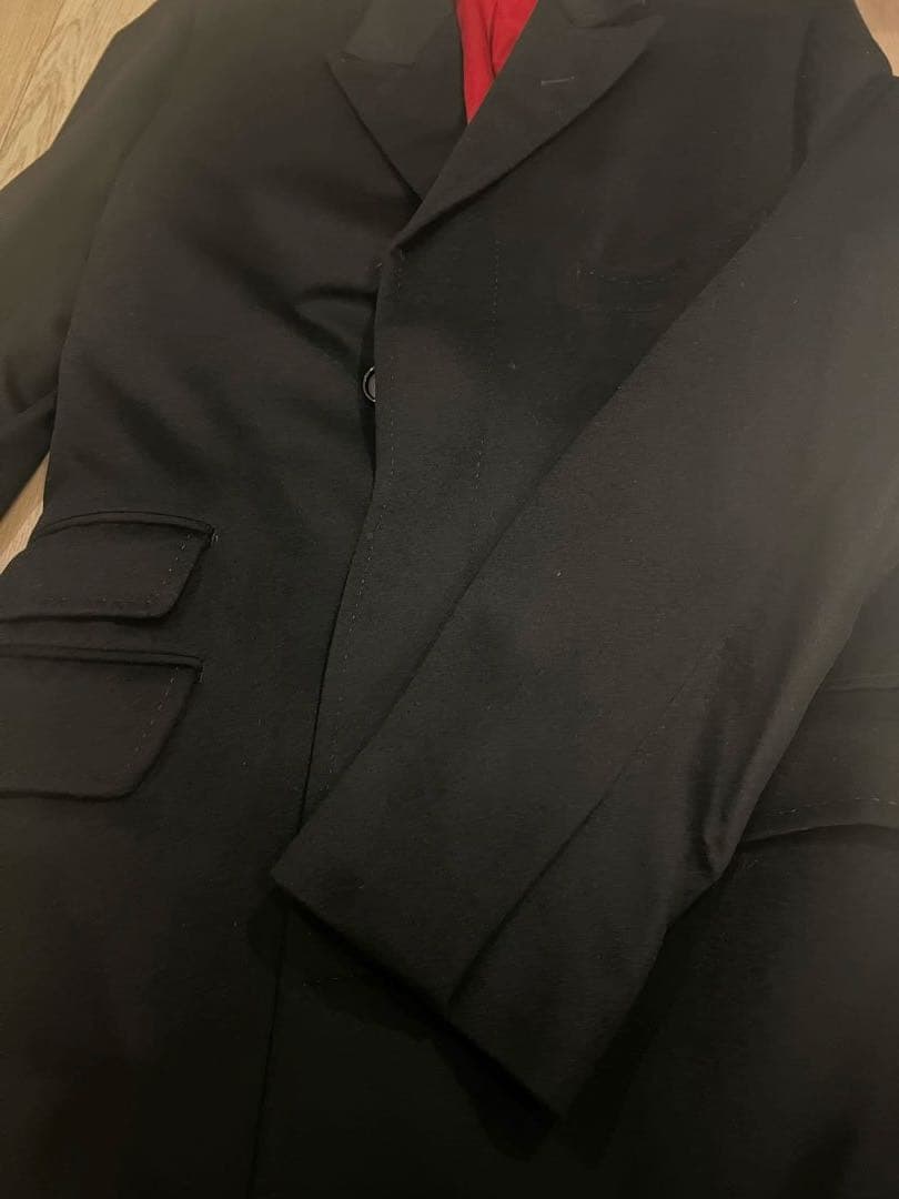 カシミア100 黒のチェスターコート クールストラティン 定価38万