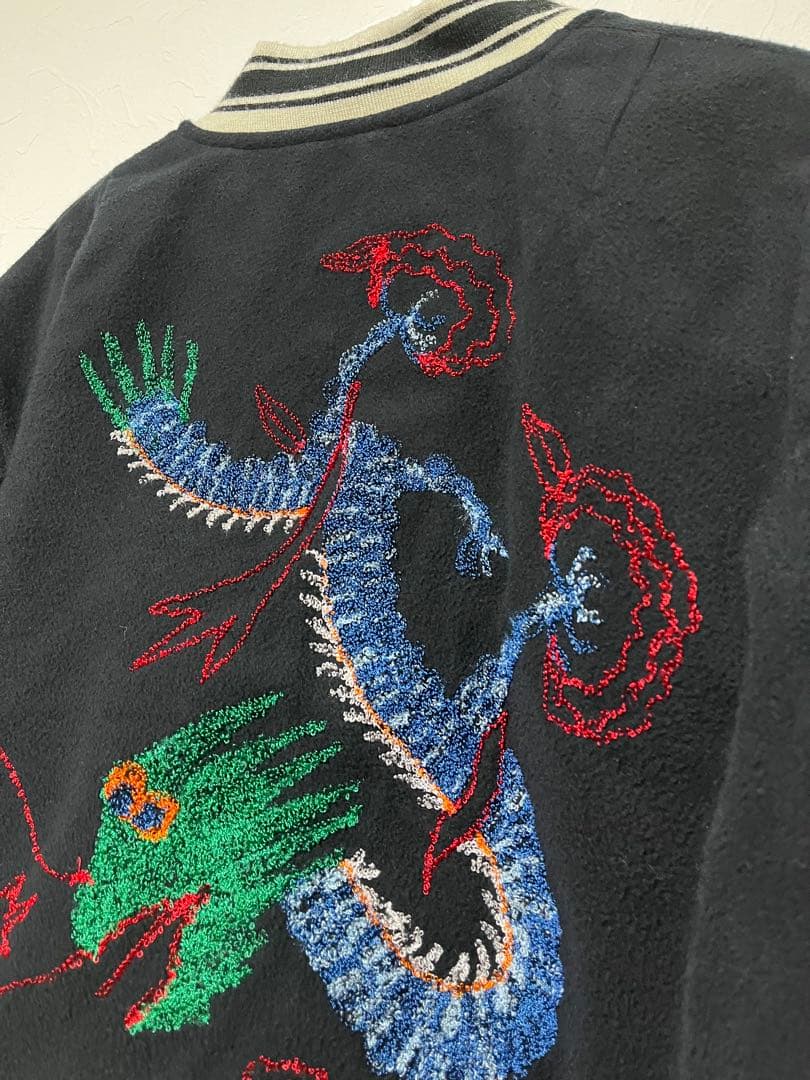 ドラゴン刺繍スカジャン 黒 gotohollywood サイズ02