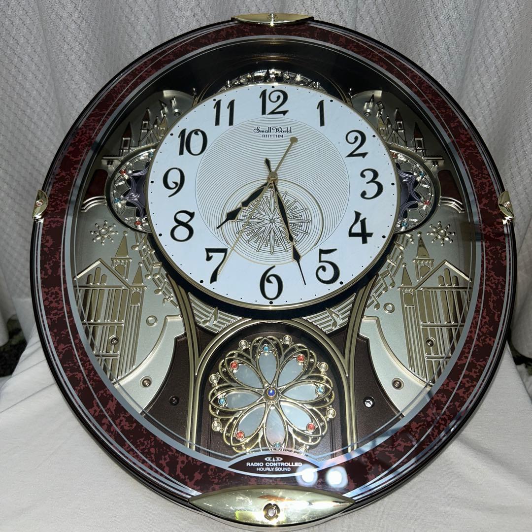 リズム時計　電波からくり時計　スモールワールド RHYTHM リズム SmallWorld 電波からくり掛け時計 スモールワールド