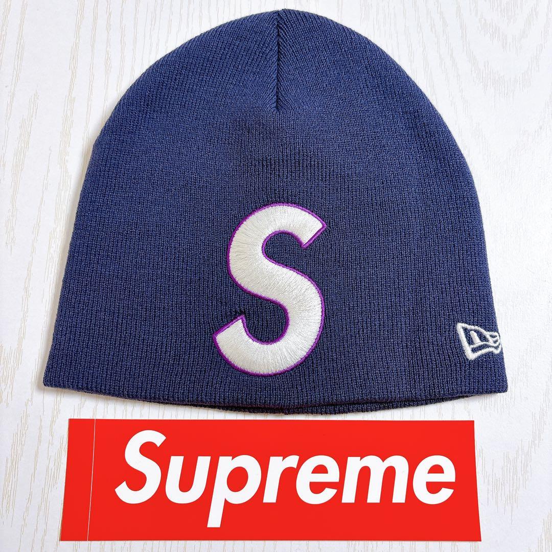 Supreme NEW ERA ニット帽 ビーニー Sロゴ ネイビー 紺 - メルカリ