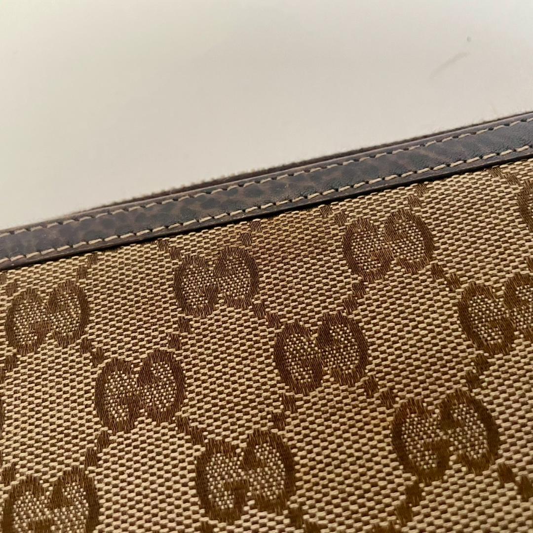 GUCCI グッチ GGキャンバス 長財布 ベージュ×ブラウン タッセル