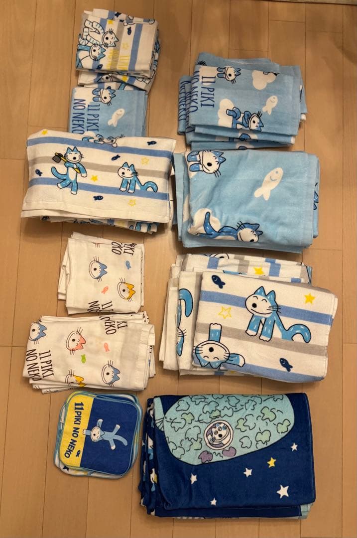 新品 11ぴきのねこ バスタオル ハンドタオルなどまとめ売り　バラ売り可能 ミニタオル 25×25cm 11ぴきのねこ マラソン大会 （ タオル 綿100 汗