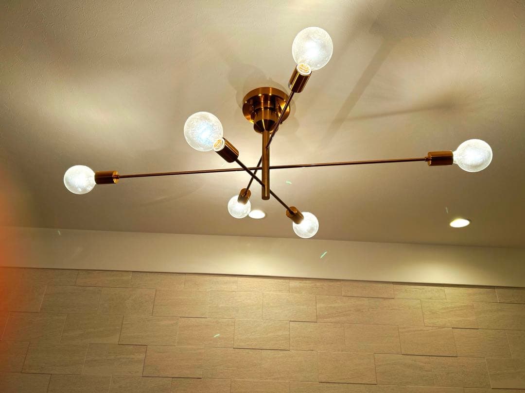 unico Astre アストル シーリングライト ゴールド 6灯 電球付き - メルカリ