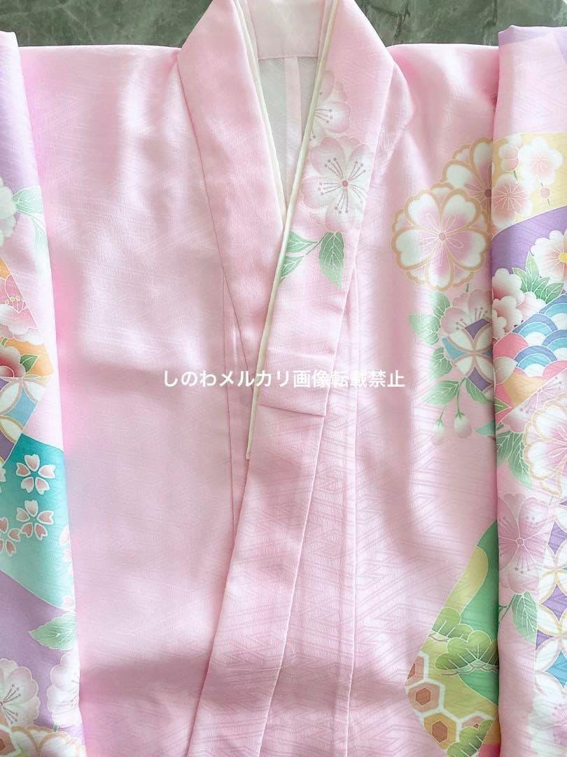 新品即納♥式部浪漫 四つ身着物単品 源氏香に束熨斗 桃色