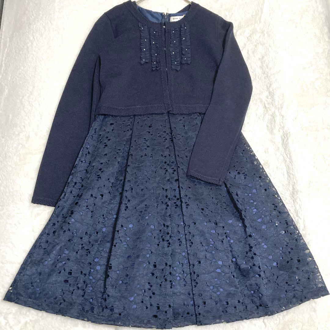 極美品✨ポンポネットジュニア 総レースワンピース ボレロカーディガン