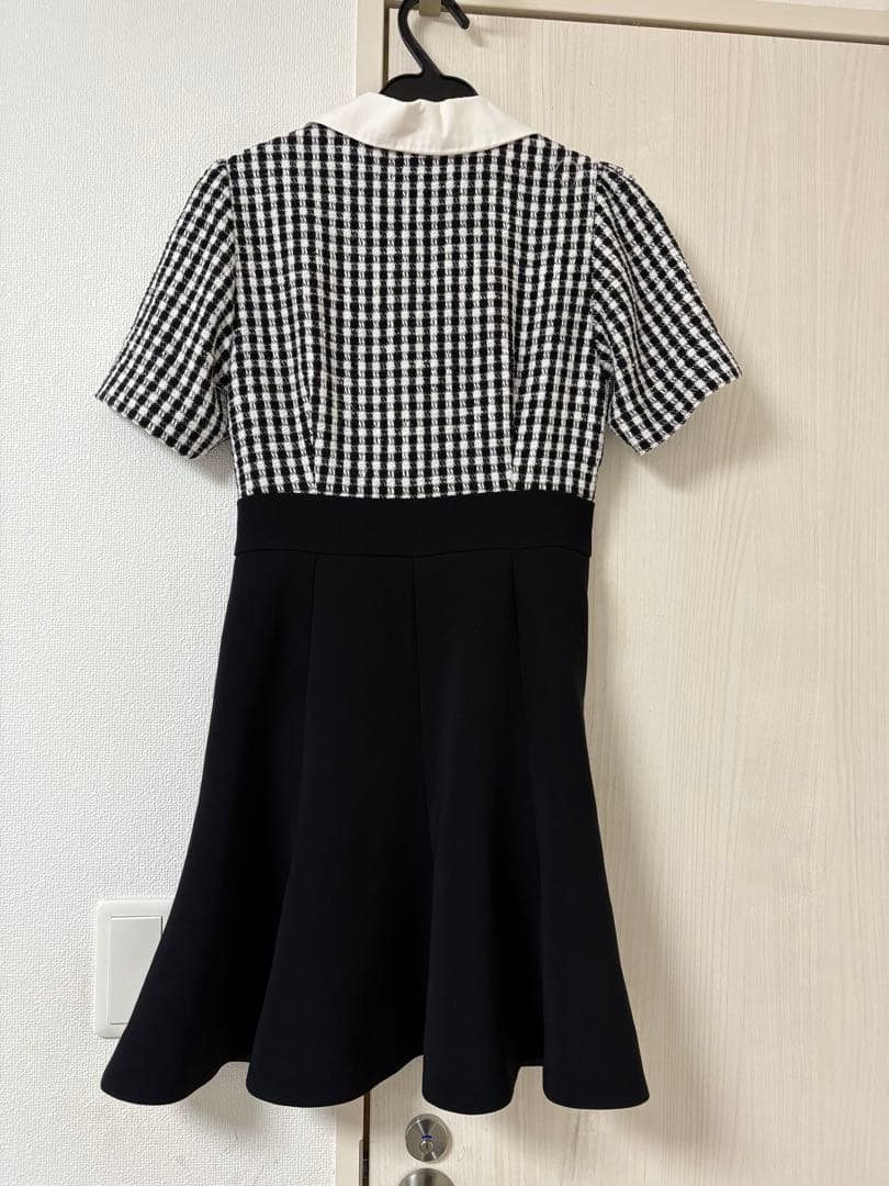 シェリエ sheller・チェック柄半袖Aラインワンピース