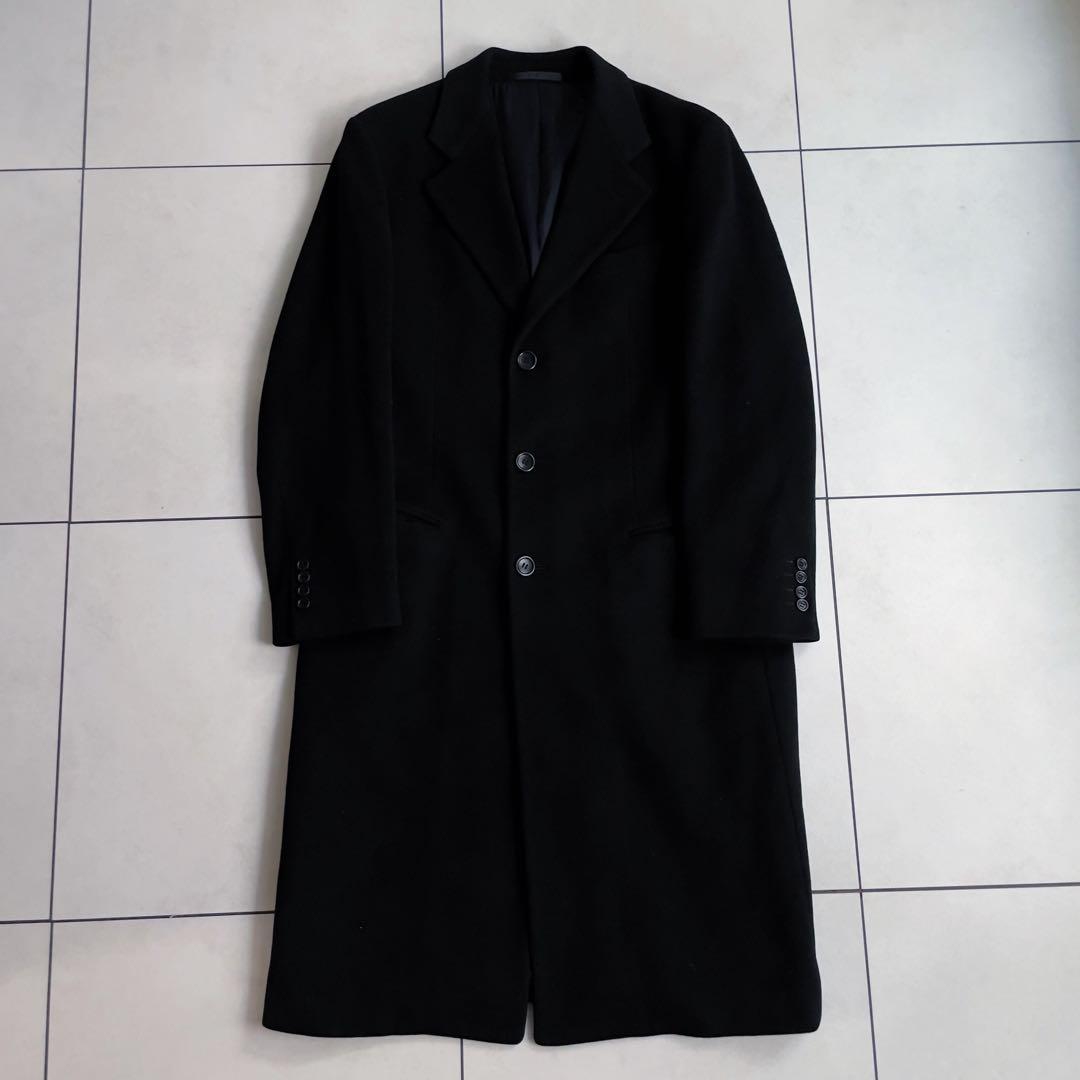 最高級品 】アルマーニコレツォーニ カシミヤ100% チェスターコートL黒