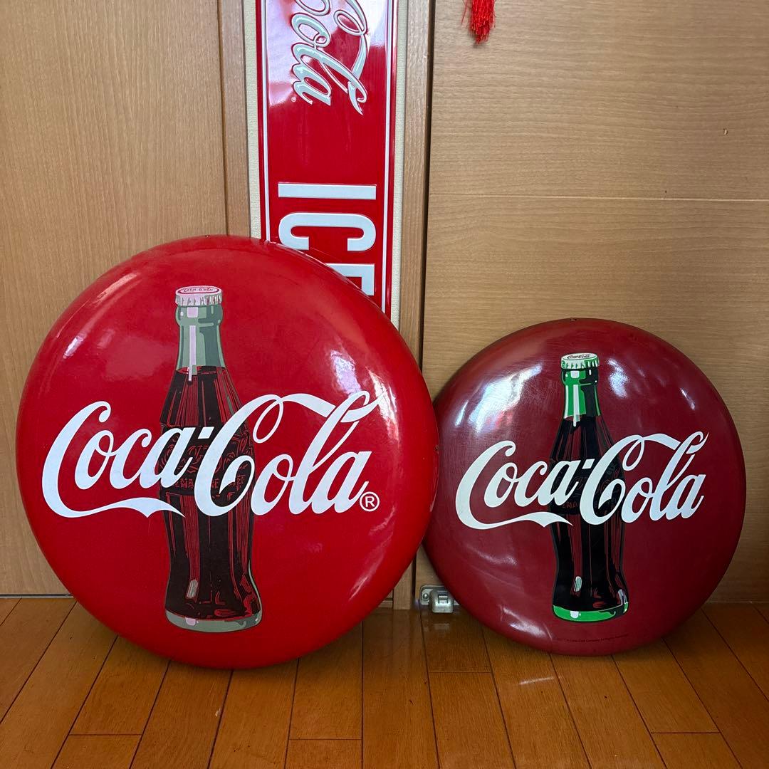 Coca-Cola 丸　看板 2個セット Coca-Cola 丸 看板 2個セット Coca-Cola 丸 看板 2個セット 2025年