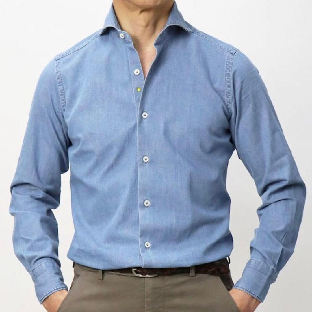 USA製 evan kinori ウール ガーゼ ワーク シャツ