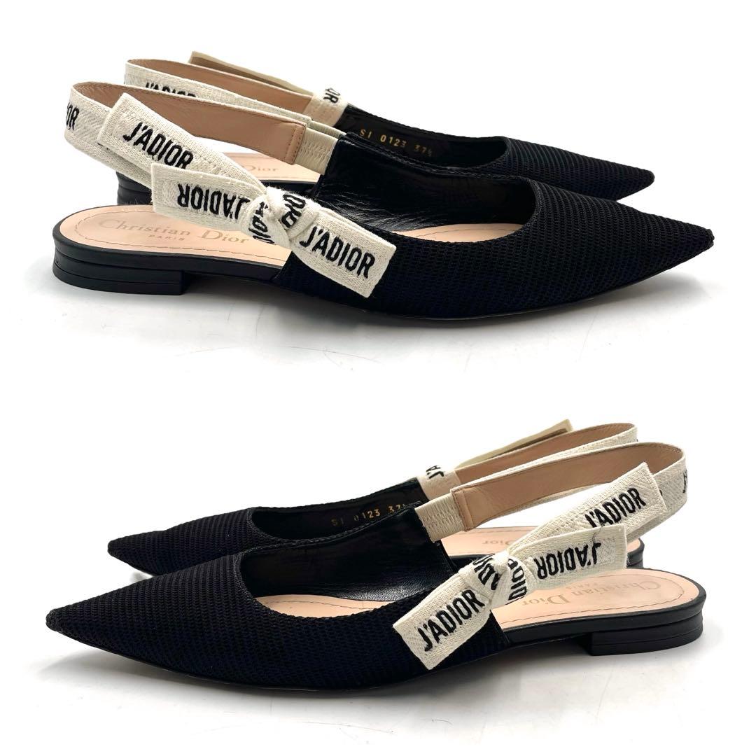 《超美品》Dior ジャディオール J'ADIOR スリングバック フラット 黒
