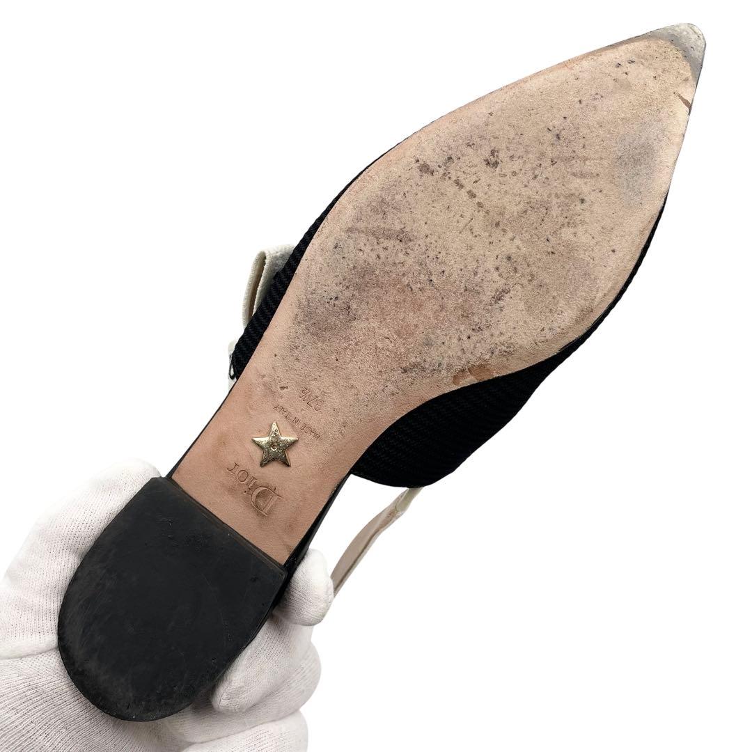 《超美品》Dior ジャディオール J'ADIOR スリングバック フラット 黒