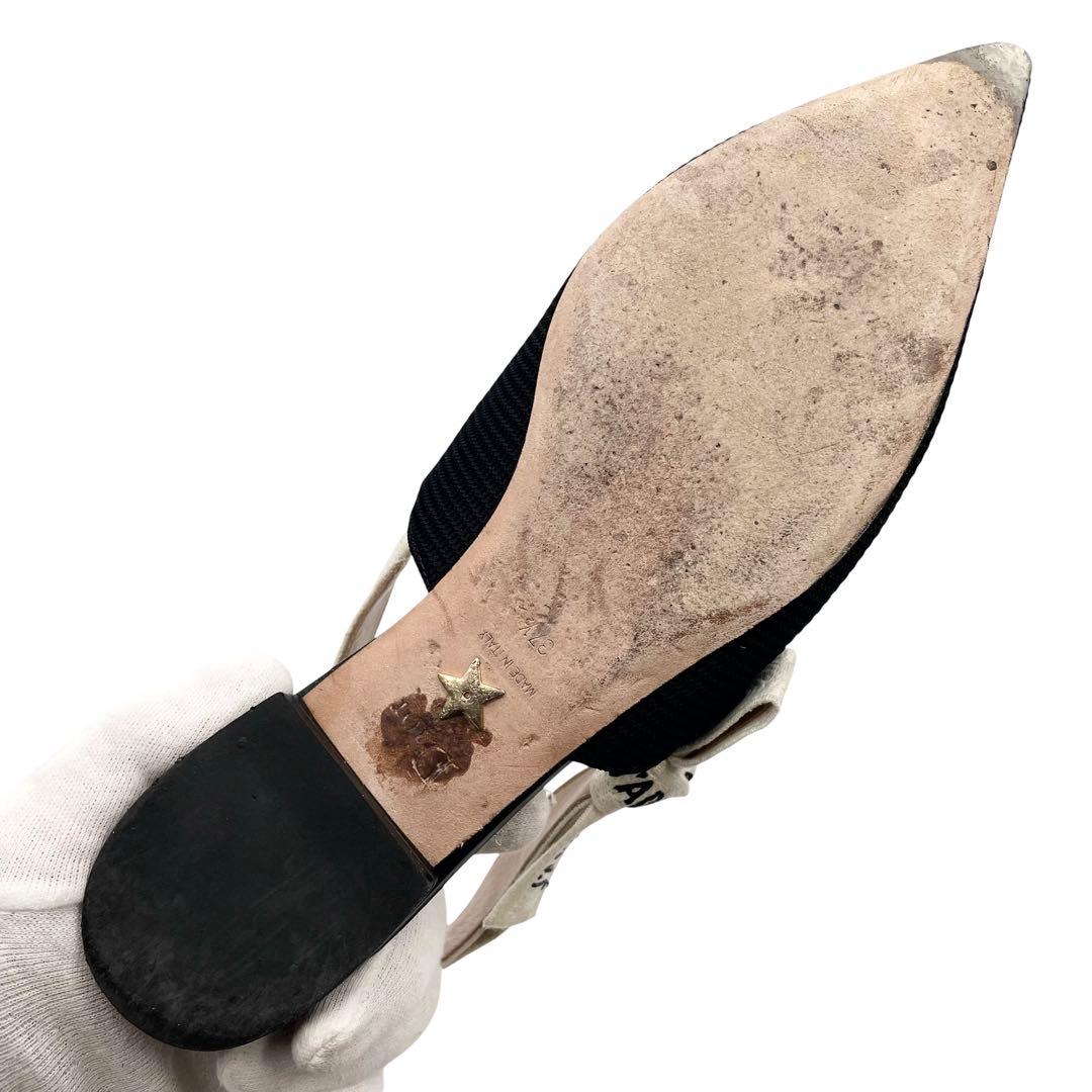 《超美品》Dior ジャディオール J'ADIOR スリングバック フラット 黒