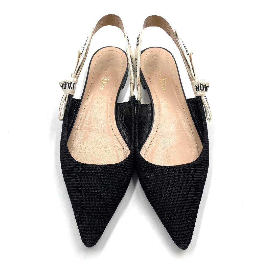 《超美品》Dior ジャディオール J'ADIOR スリングバック フラット 黒