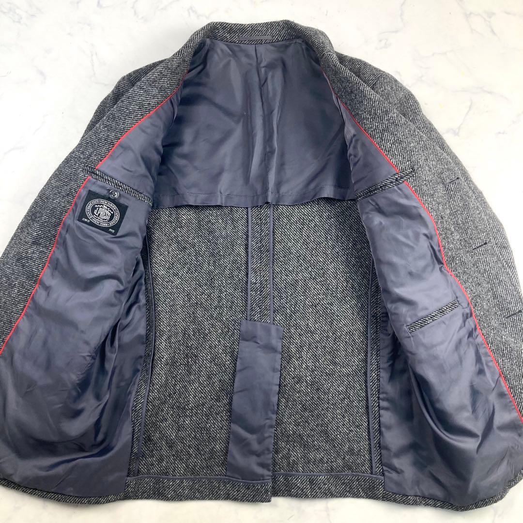 極美品 ジェイプレス ヘリンボーン ツイード くるみボタン テーラード