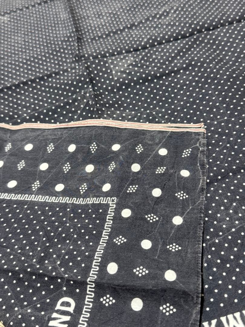 希少品！ RRL 日本製 ブラックインディゴ ストール ドット バンダナ