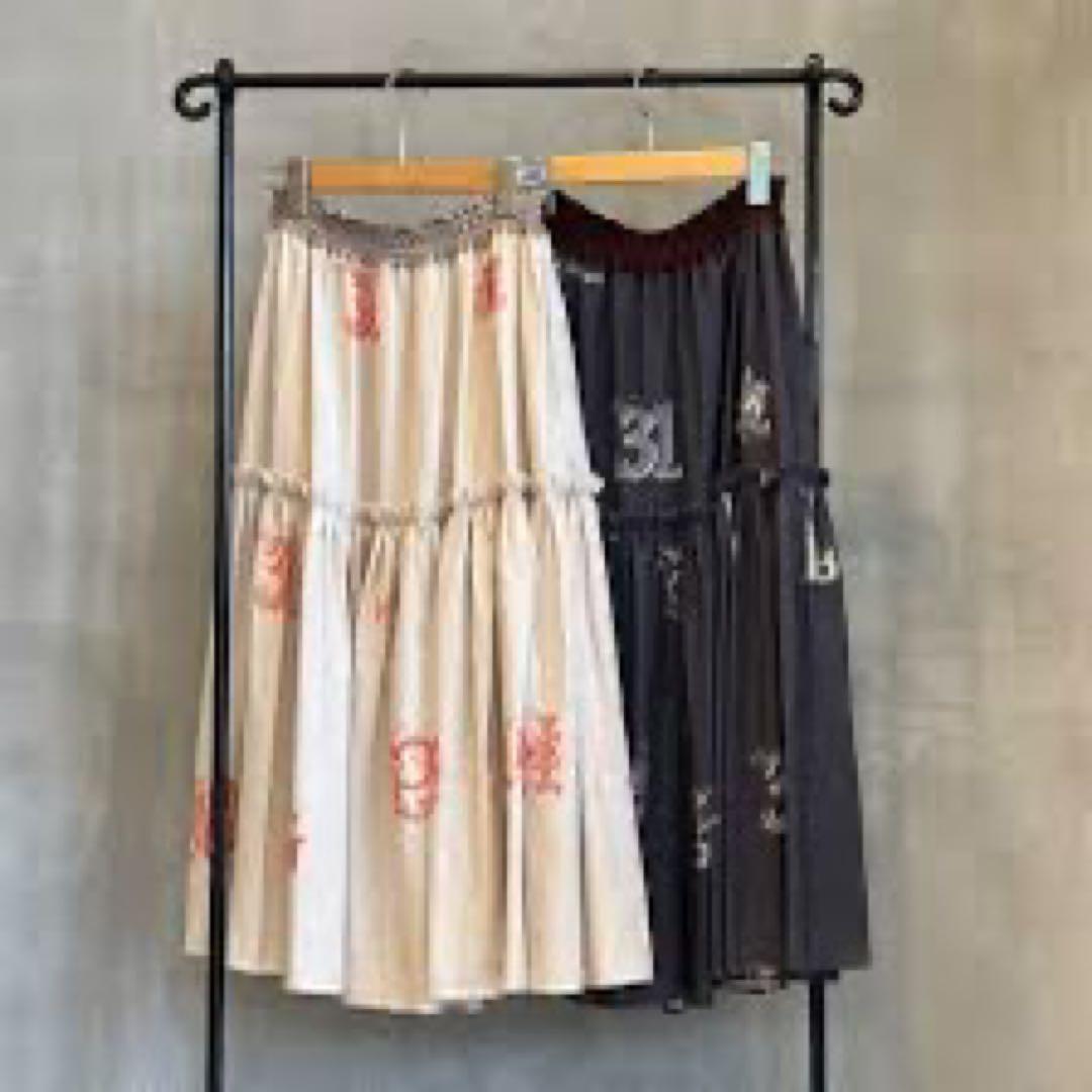 トーマスマグパイ オリジナル プリント ギャザー スカート フレア