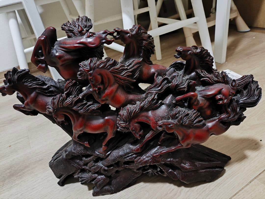 木製馬彫刻 置物 約30cm - メルカリ