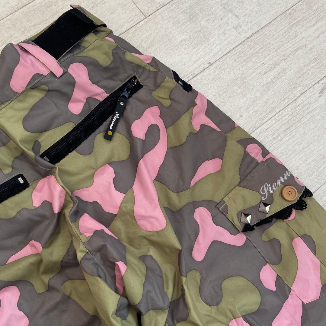 美品☆スノーボードウェアセット／カモフラージュピンク／スタッズ