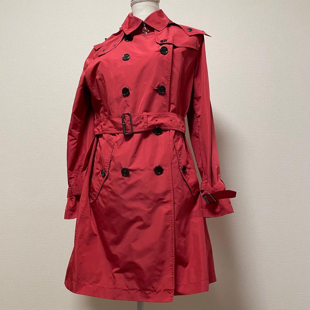 バーバリーロンドン スプリングコート レッド ノバチェック 大きい