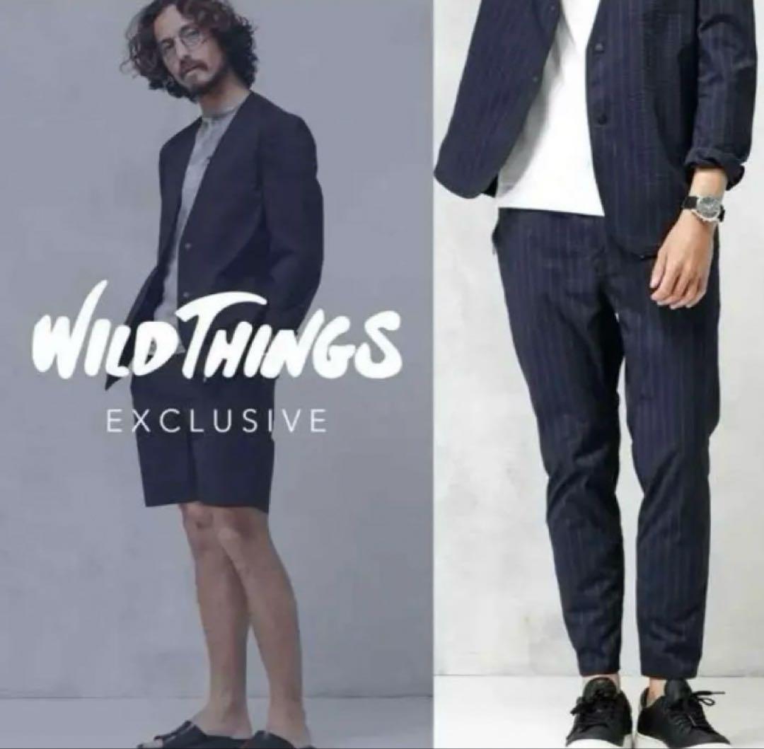 ワイルドシングス ナノユニバース 別注 セットアップ ハーフパンツ 黒