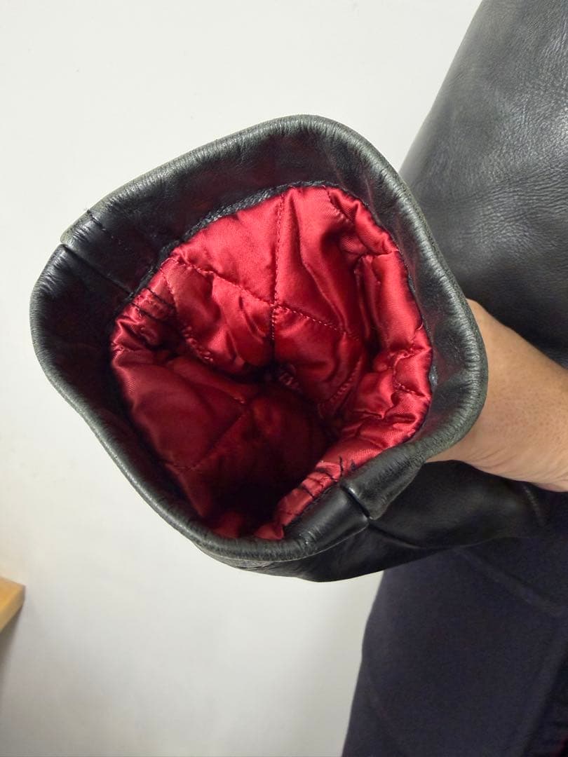 ジンヤワタナベマンx gloverall 袖レザーダッフルコート 紺 サイズM