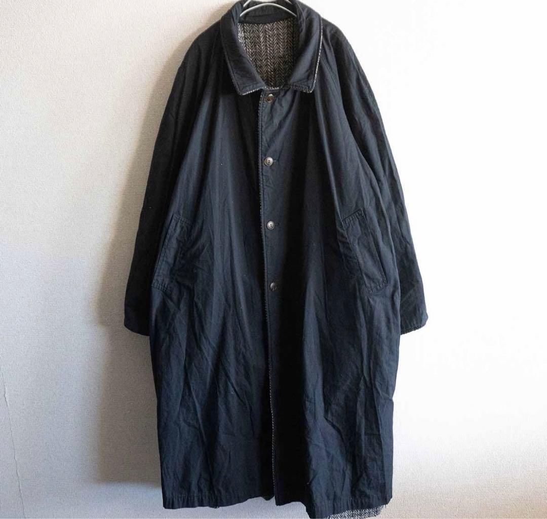 80S/アーカイブ】Boneville【ツイードバルカラーコートリバーシブルの