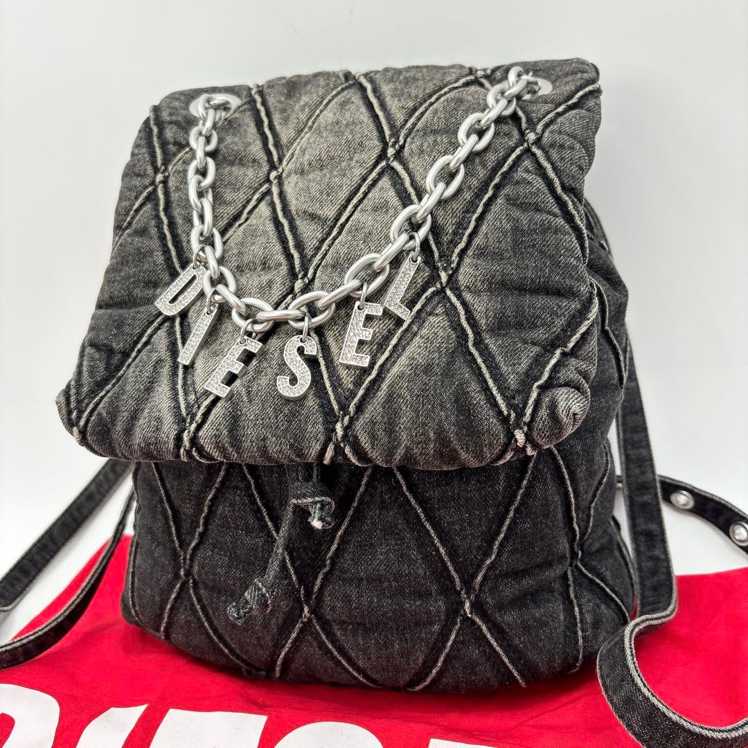 DIESEL ディーゼル リュック バックパック デニム キルティング チャーム