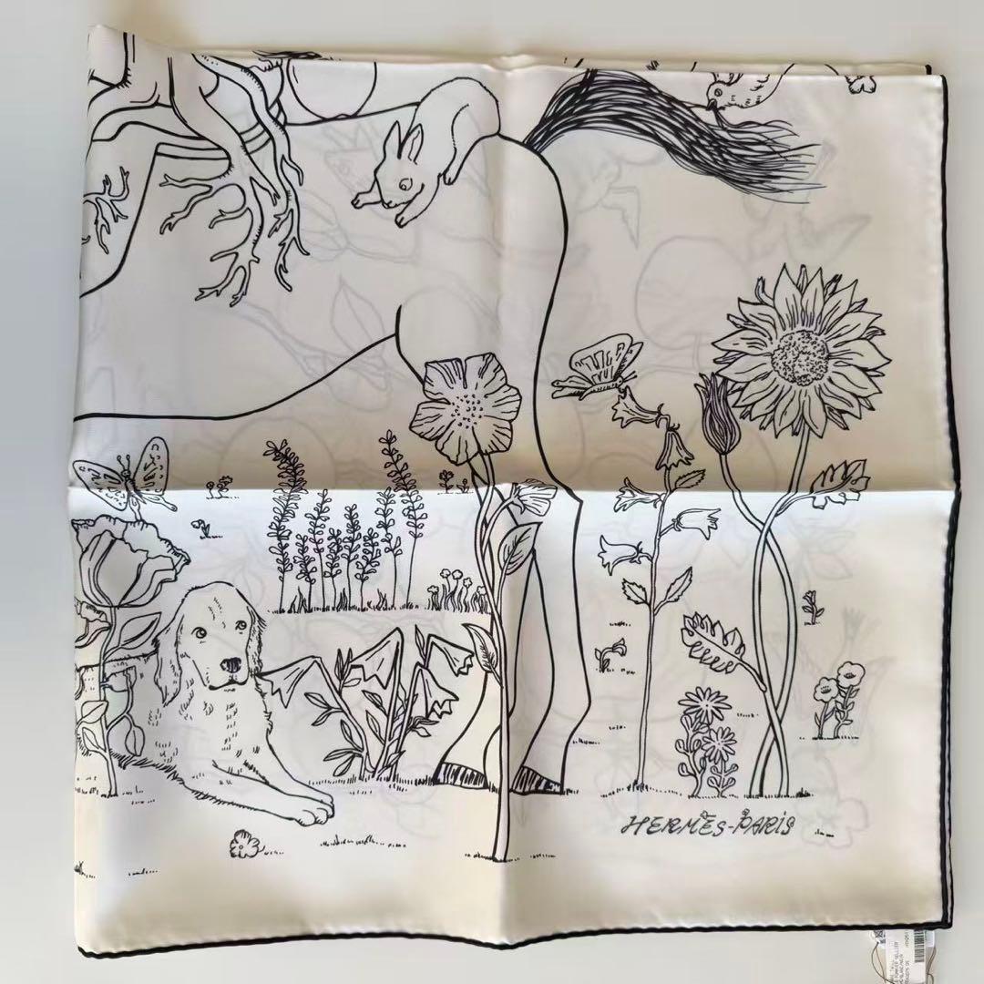 新品・未使用】エルメス カレ90 ルポミエセリエ ホワイト 2026SS