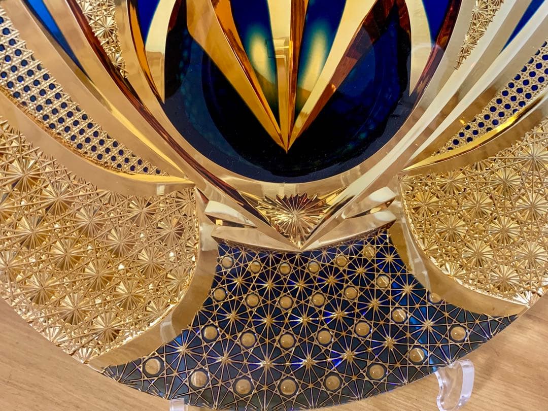 d*7様 江戸切子伝統工芸士但野英芳作「兜」 飾り皿