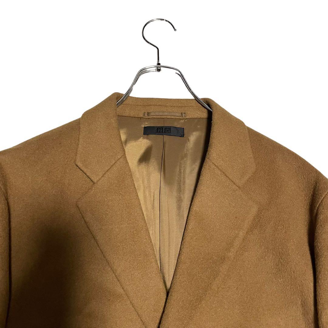 カシミヤ混×大きいサイズ【UNIQLO】ロングチェスターコート キャメル
