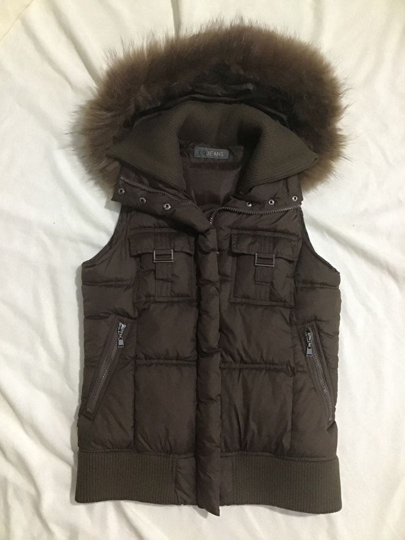 Y2K 平成ギャル お兄系 光沢 ファー ダウンベスト - メルカリ