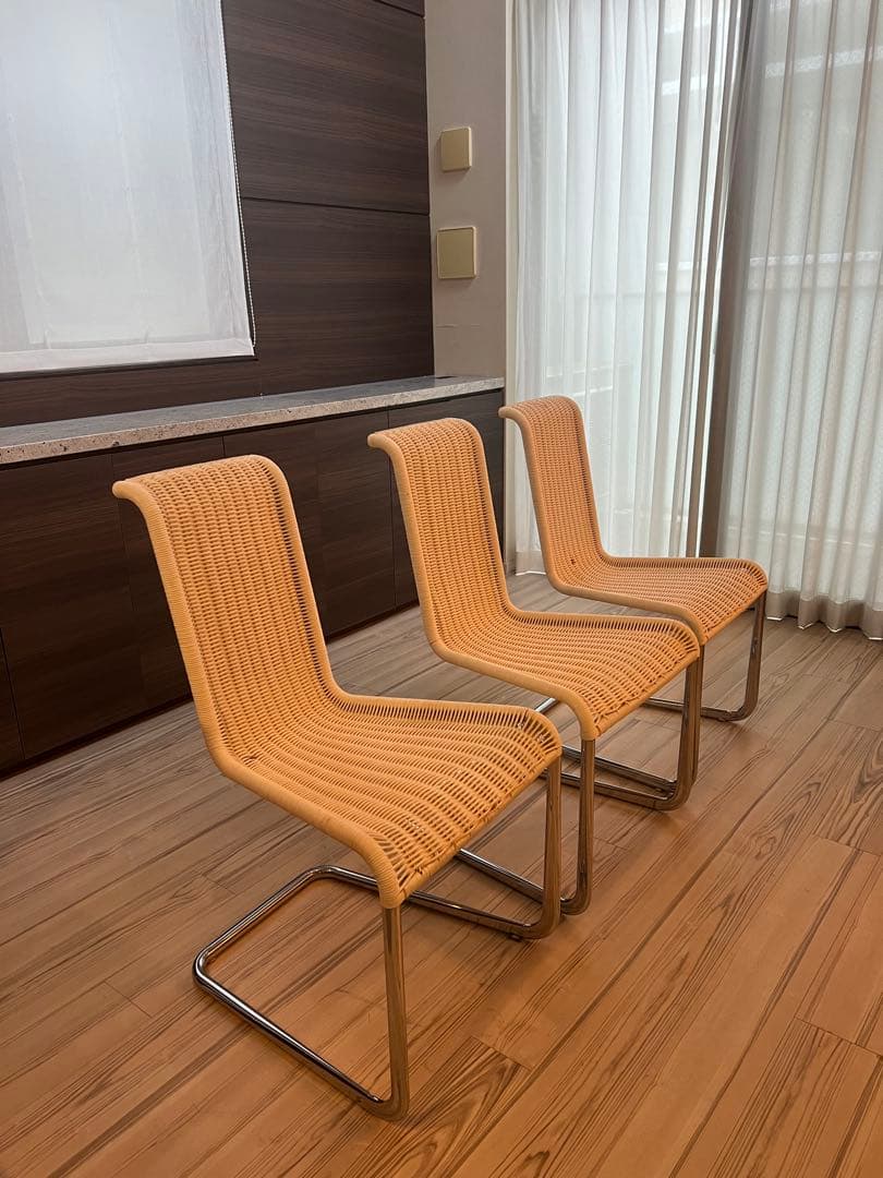 Tecta B20 ナチュラルラタン風ダイニングチェア3脚セット M109481216