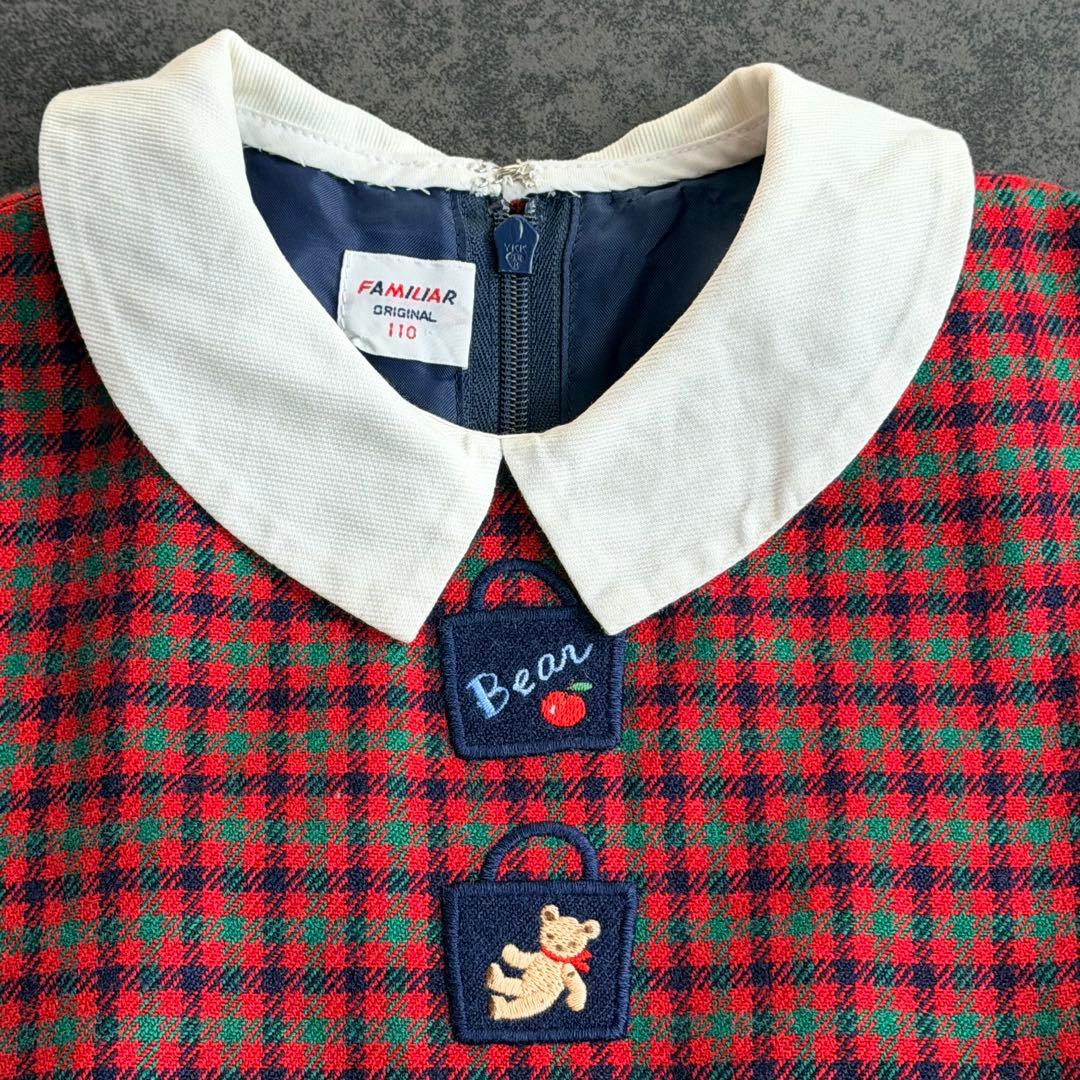 110 familiar ファミリア 半袖 ワンピース チェック オールシーズン