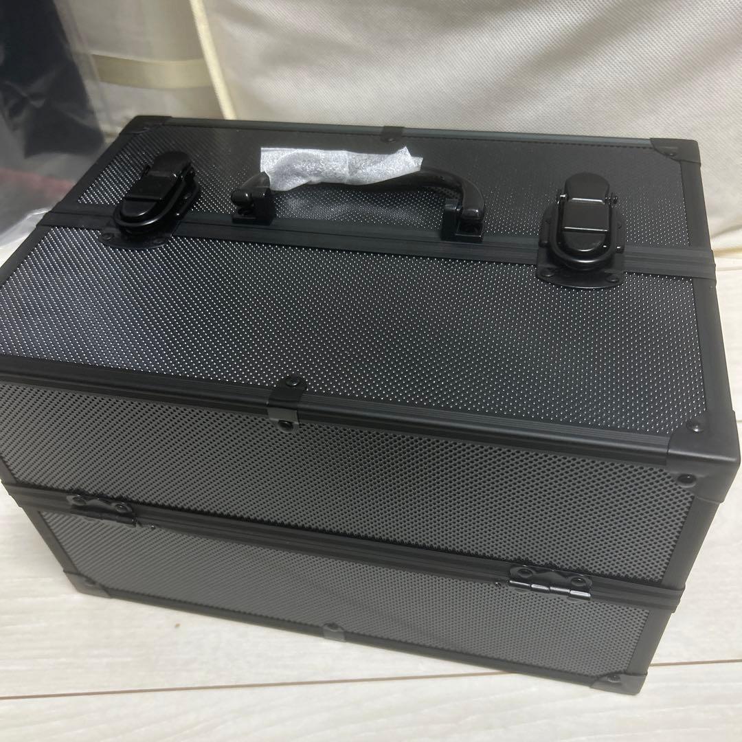 最終値下げ】ニトリ コスメボックス 黒 メイクボックス 収納トレイ付き