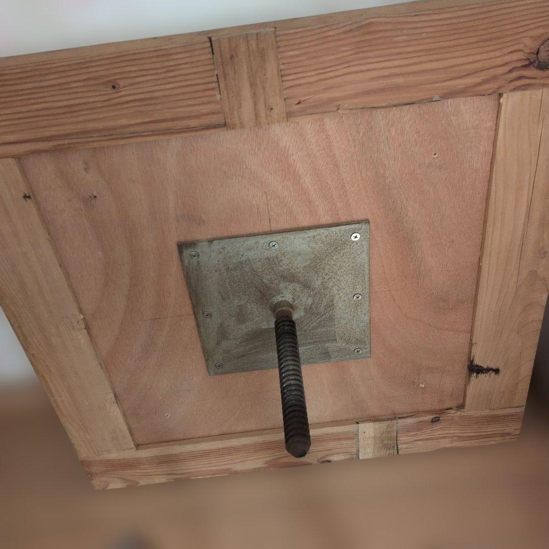 ブロカントフランス天板木製三脚式正方形回転テーブル - メルカリ