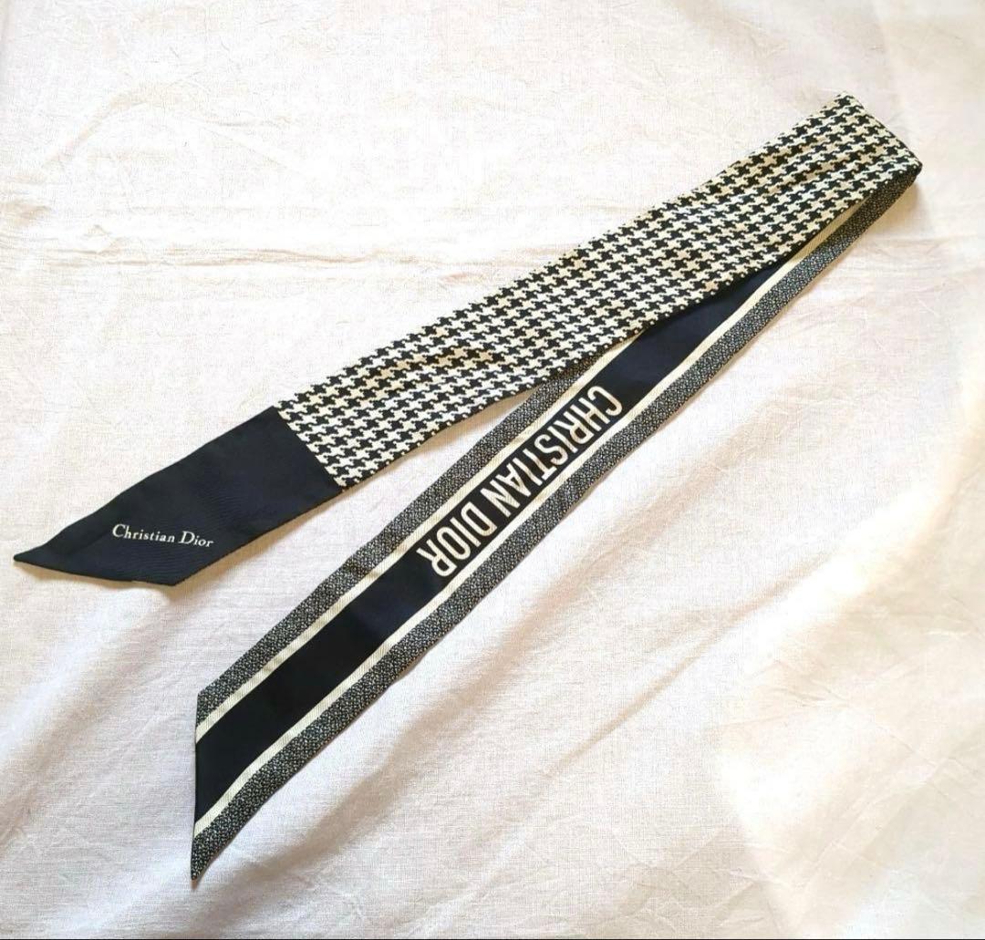 クリスチャンディオール 30 Montaigne ミッツァ スカーフ 千鳥柄
