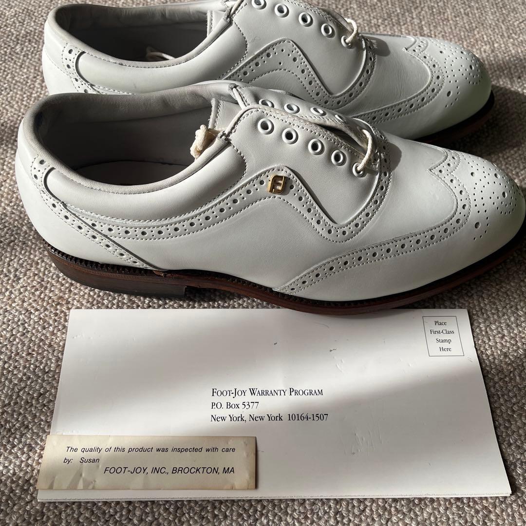 未使用　Handcrafted in USA FootJoy Classics NEW Vintage Footjoy Classics Dry Mens Golf Shoes 50948 BRN/GREEN